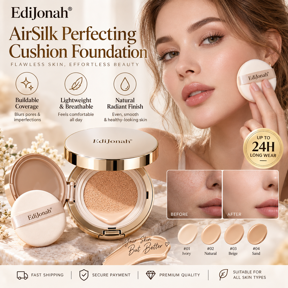 EdiJonah® AirSilk Perfecting Cushion Foundation