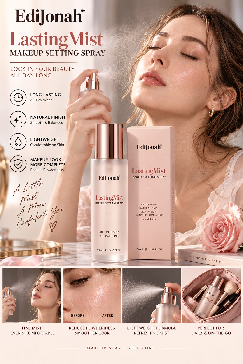EdiJonah® LastingMist Makeup Setting Spray