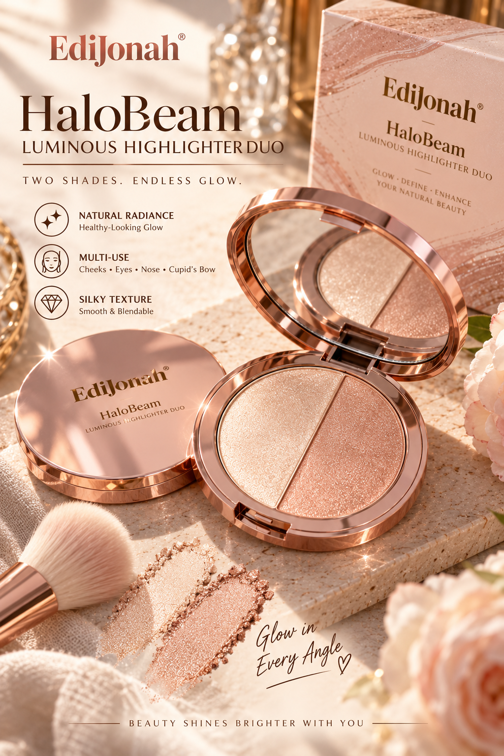 EdiJonah® HaloBeam Luminous Highlighter Duo